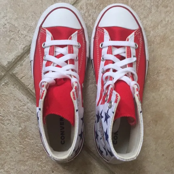 Converse CTAS HI Top Stars Stripes USA Flag Canvas Sneakers