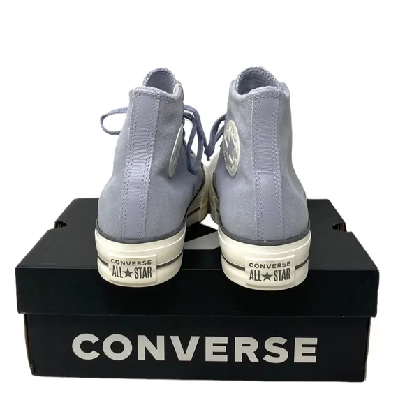 Converse Ctas Lift Hi Suede Platform Shoe Women Iron Gray Skate Sneakers A03251C