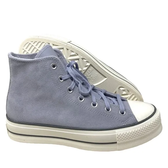 Converse Ctas Lift Hi Suede Platform Shoe Women Iron Gray Skate Sneakers A03251C