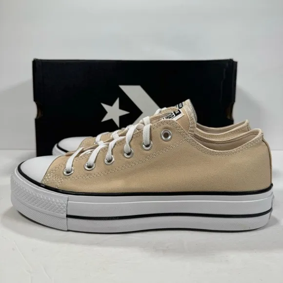 Converse CTAS Lift Ox Platform Sneakers Oat Milk Women's Size 10