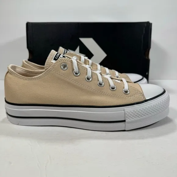 Converse CTAS Lift Ox Platform Sneakers Oat Milk Women's Size 10