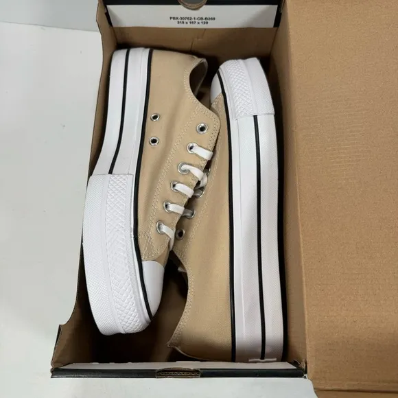 Converse CTAS Lift Ox Platform Sneakers Oat Milk Women's Size 10