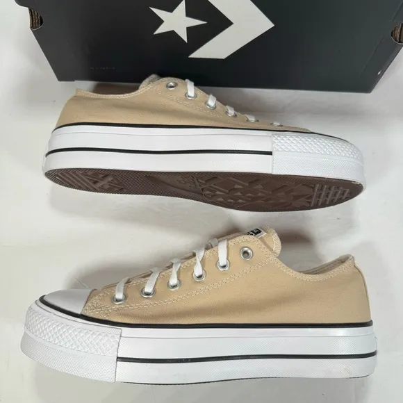 Converse CTAS Lift Ox Platform Sneakers Oat Milk Women's Size 10