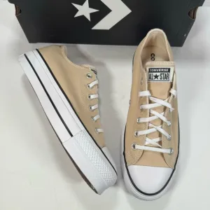 Converse CTAS Lift Ox Platform Sneakers Oat Milk Women's Size 10