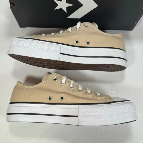 Converse CTAS Lift Ox Platform Sneakers Oat Milk Women's Size 10