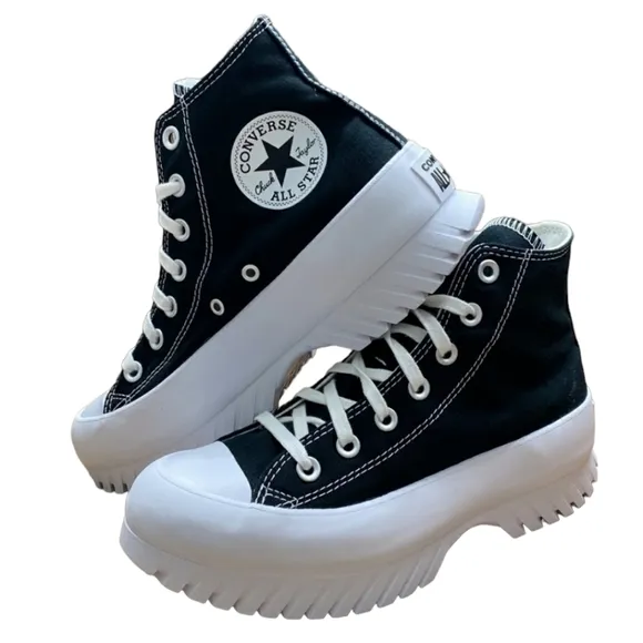 Converse CTAS Lugged 2.0 Hi Black White Platform Sneaker