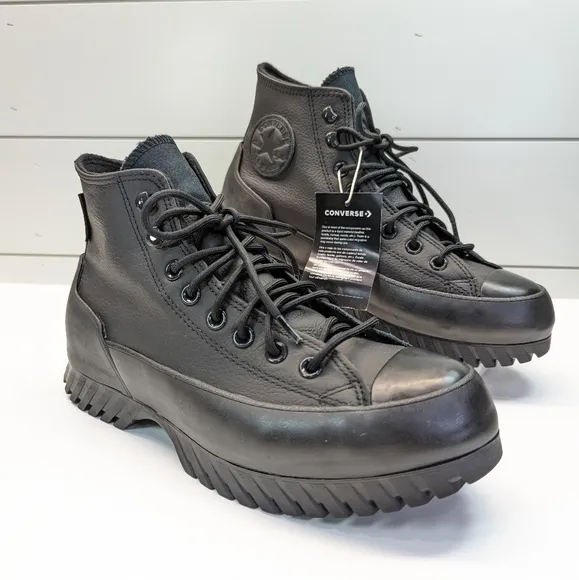Converse CTAS Lugged Winter 2.0 Cold Fusion Black Platform Leather Shoes Wmn 7.5