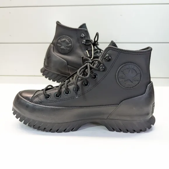 Converse CTAS Lugged Winter 2.0 Cold Fusion Black Platform Leather Shoes Wmn 7.5