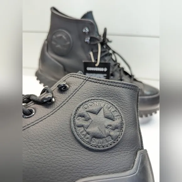 Converse CTAS Lugged Winter 2.0 Cold Fusion Black Platform Leather Shoes Wmn 7.5