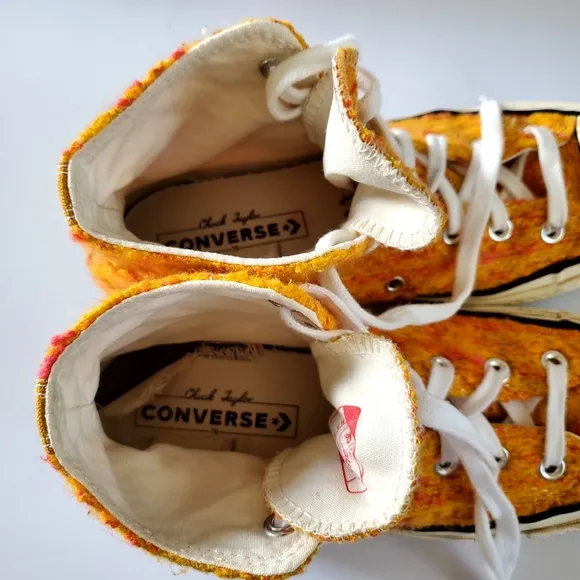 Converse High-Top Sneakers in Yellow Red and White Women's Size 8 Men's Size 6