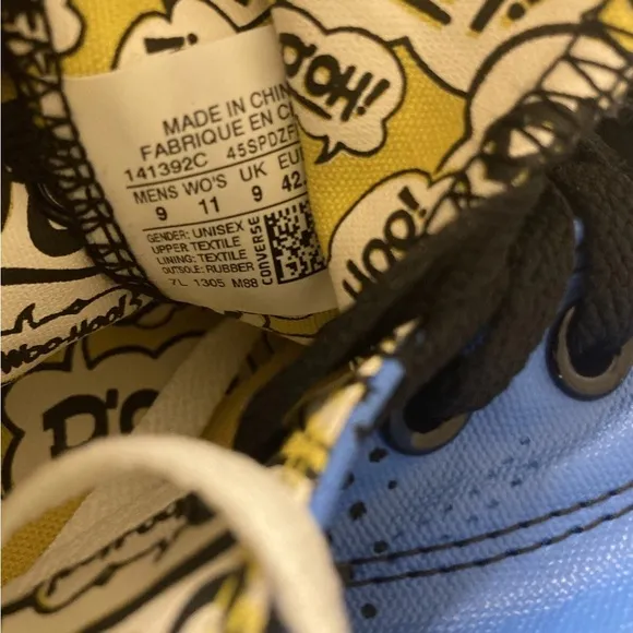 Converse Homer Simpson Blue and Black High-Top Sneakers with Graphic Design