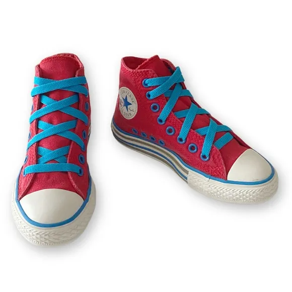 Converse Kids 12 Vintage Chuck Taylor All Stars Red High Top Sneakers Trainers