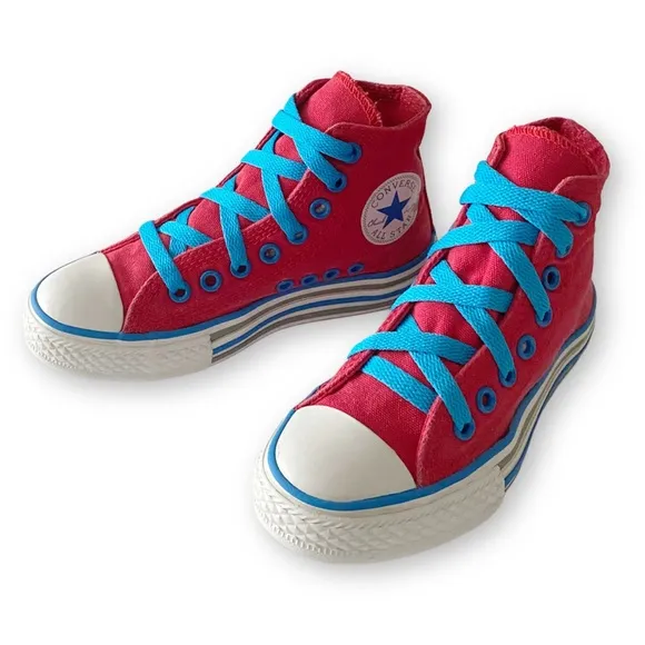 Converse Kids 12 Vintage Chuck Taylor All Stars Red High Top Sneakers Trainers