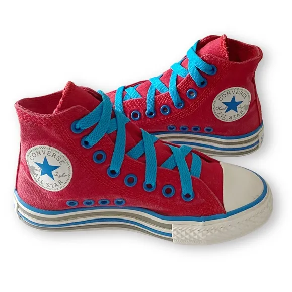 Converse Kids 12 Vintage Chuck Taylor All Stars Red High Top Sneakers Trainers