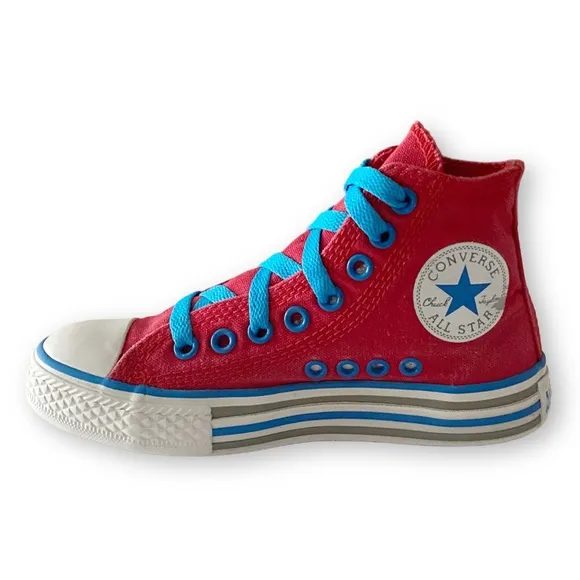 Converse Kids 12 Vintage Chuck Taylor All Stars Red High Top Sneakers Trainers