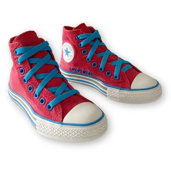 Converse Kids 12 Vintage Chuck Taylor All Stars Red High Top Sneakers Trainers