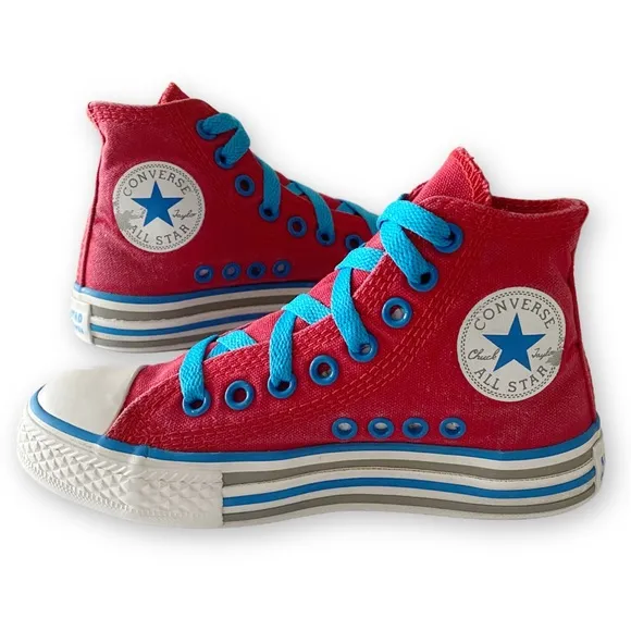 Converse Kids 12 Vintage Chuck Taylor All Stars Red High Top Sneakers Trainers