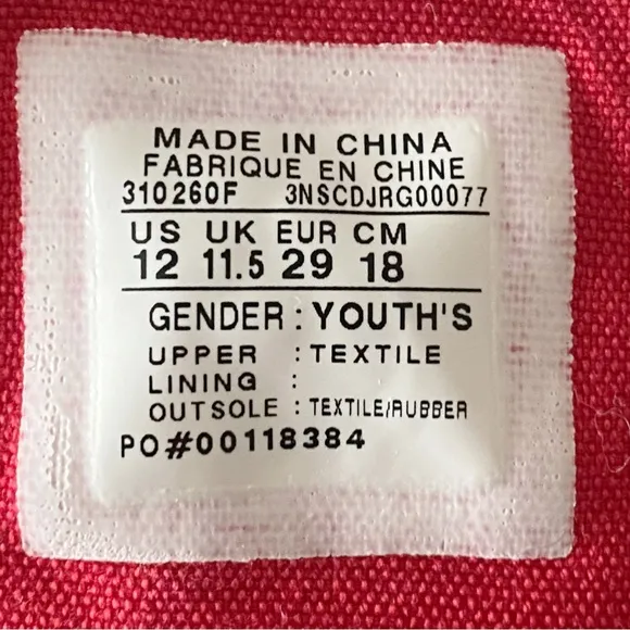 Converse Kids 12 Vintage Chuck Taylor All Stars Red High Top Sneakers Trainers