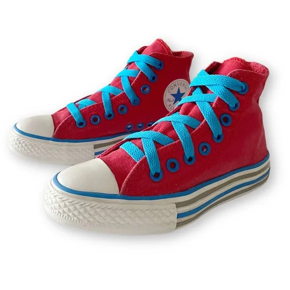 Converse Kids 12 Vintage Chuck Taylor All Stars Red High Top Sneakers Trainers