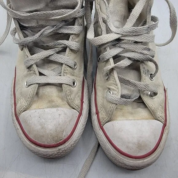 Converse Kids 4 White Platform Sneaker Shoes High Top Casual Outdoors Walking