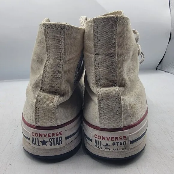 Converse Kids 4 White Platform Sneaker Shoes High Top Casual Outdoors Walking