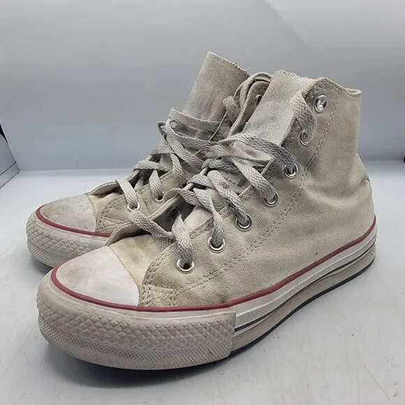 Converse Kids 4 White Platform Sneaker Shoes High Top Casual Outdoors Walking