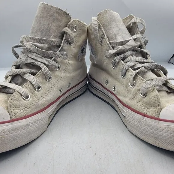 Converse Kids 4 White Platform Sneaker Shoes High Top Casual Outdoors Walking