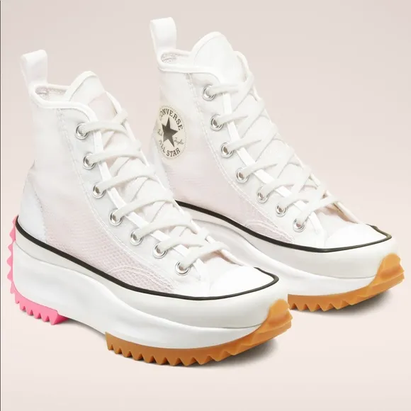 Converse Men’s Run Star Hike Hi Concrete Heat White Sneakers