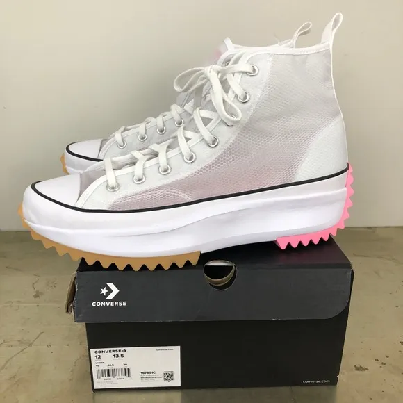 Converse Men’s Run Star Hike Hi Concrete Heat White Sneakers