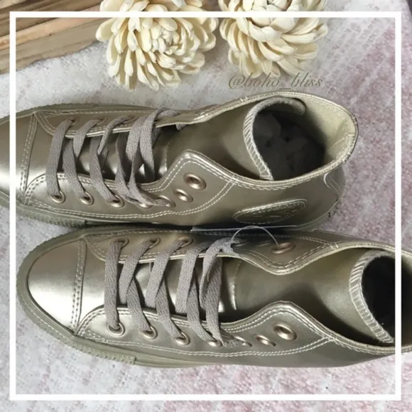 CONVERSE | Metallic Gold Canvas High Top Sneakers NEW