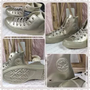CONVERSE | Metallic Gold Canvas High Top Sneakers NEW