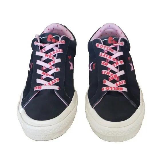 Converse One Star OX Hello Kitty Black with Pink Sneakers (SIZE Womens 9 Mens 7)
