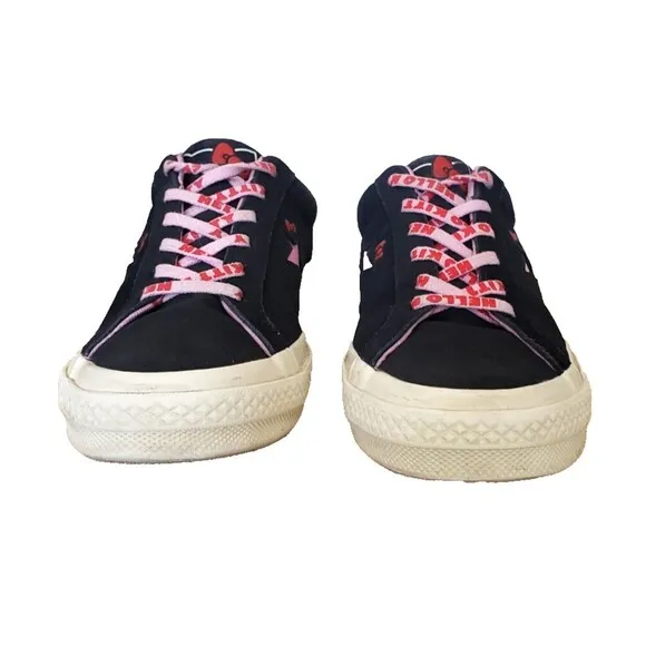 Converse One Star OX Hello Kitty Black with Pink Sneakers (SIZE Womens 9 Mens 7)