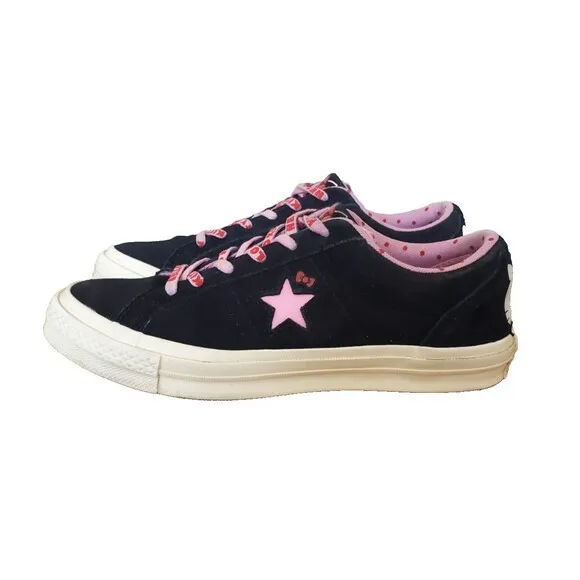 Converse One Star OX Hello Kitty Black with Pink Sneakers (SIZE Womens 9 Mens 7)