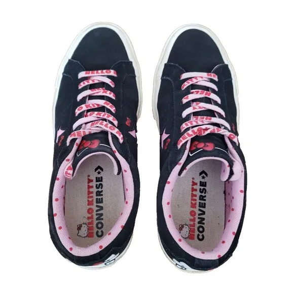 Converse One Star OX Hello Kitty Black with Pink Sneakers (SIZE Womens 9 Mens 7)