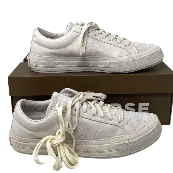 Converse One Star x NOTRE Low White Suede Canvas Women's Sneakers Custom A01630C