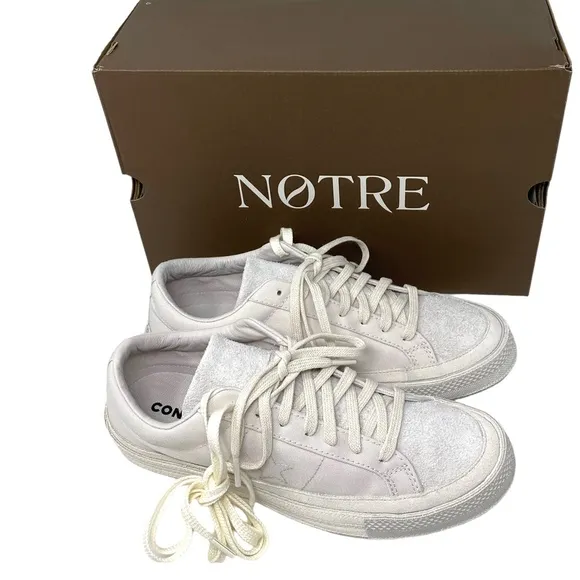 Converse One Star x NOTRE Low White Suede Canvas Women's Sneakers Custom A01630C