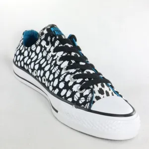 CONVERSE PAIR Chuck Taylor OX White/Black Dots Like New Sz 8 US Wmn
