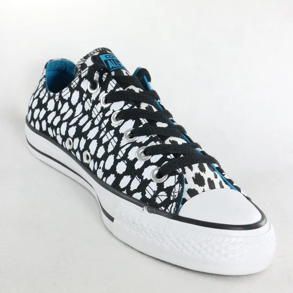 CONVERSE PAIR Chuck Taylor OX White/Black Dots Like New Sz 8 US Wmn