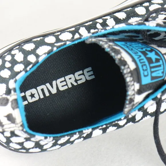 CONVERSE PAIR Chuck Taylor OX White/Black Dots Like New Sz 8 US Wmn