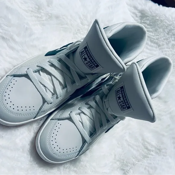 Converse Pro Blaze White and Green High-Top Speakers