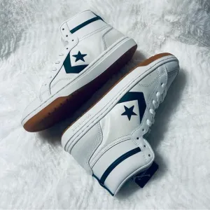 Converse Pro Blaze White and Green High-Top Speakers