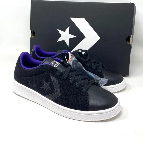 Converse Pro Leather Low Skate Women's Shoes Black Suede Casual Sneakers A01649C