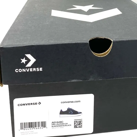 Converse Pro Leather Low Skate Women's Shoes Black Suede Casual Sneakers A01649C