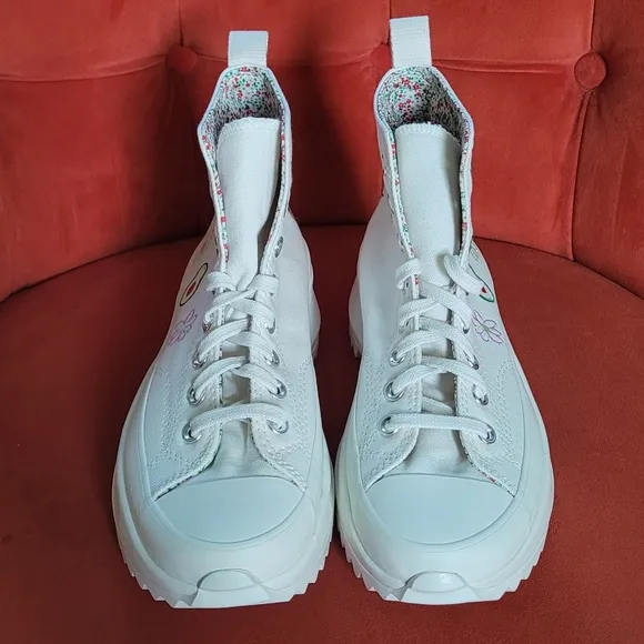 CONVERSE Run Star Hike Egret/Egret/Sunrise Pink Sneakers Women Size 8