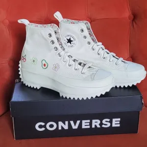 CONVERSE Run Star Hike Egret/Egret/Sunrise Pink Sneakers Women Size 8