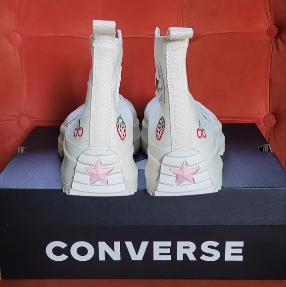 CONVERSE Run Star Hike Egret/Egret/Sunrise Pink Sneakers Women Size 8