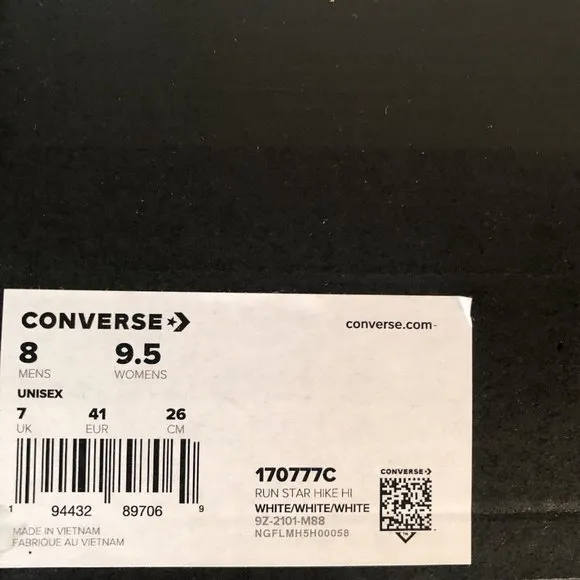 Converse Run Star Hike Platform Sneakers White Canvas