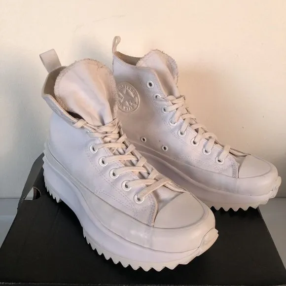 Converse Run Star Hike Platform Sneakers White Canvas