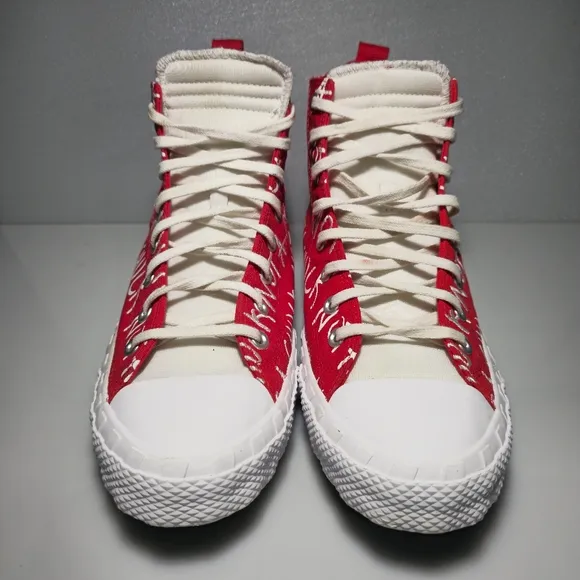 Converse Street UNT1TL3D High Top Red&amp;White Canvas Sneakers 171962C Men's Size12